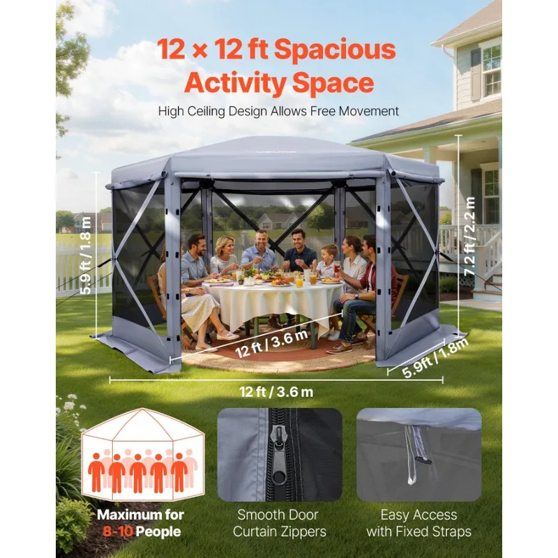 12x12ft 6 Sided Up Screen Gaze - Screen Top Mesh บทวิจารณ์และราคา