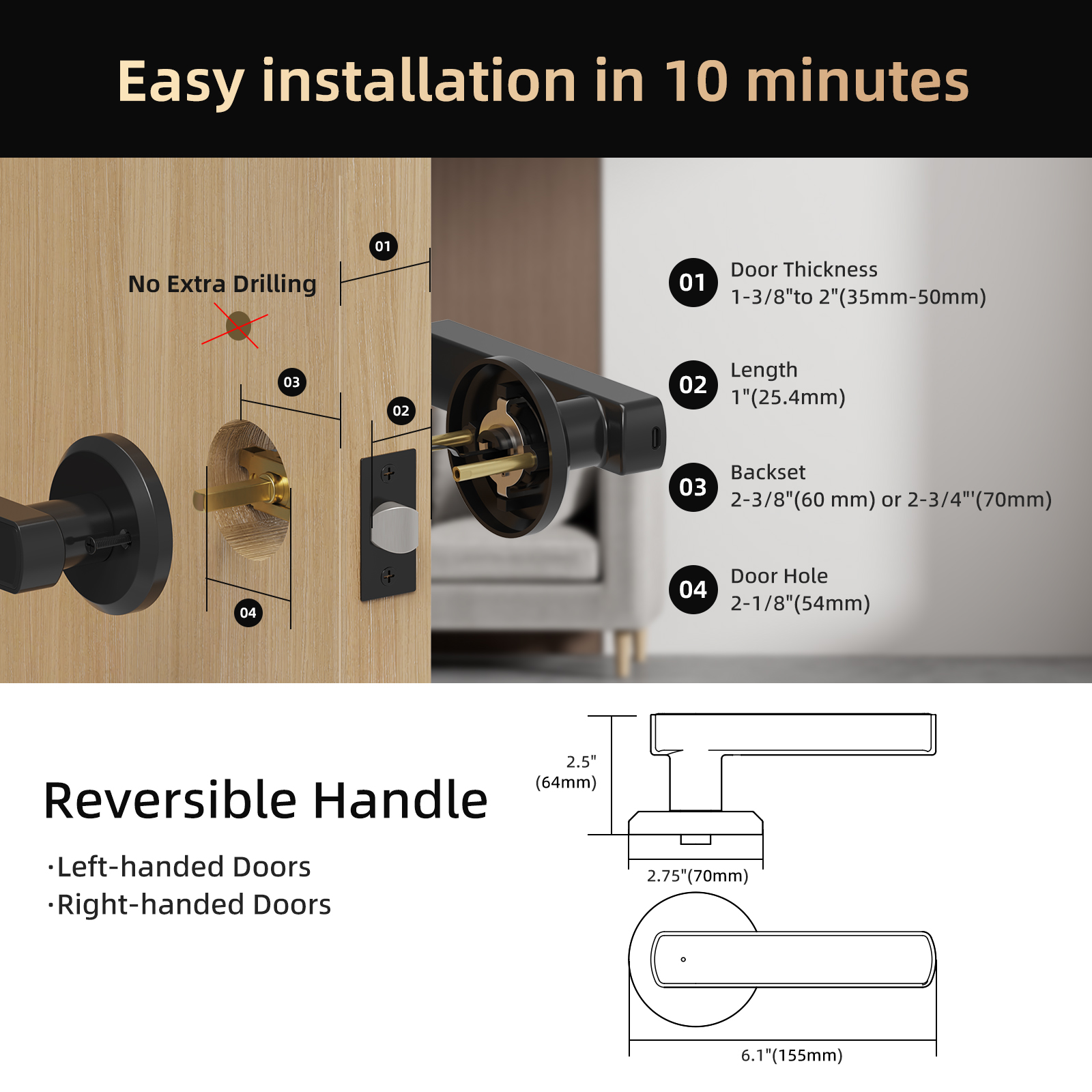 Viladepot Handle Shaped Smart  - Glass Door Hinge บทวิจารณ์และราคา