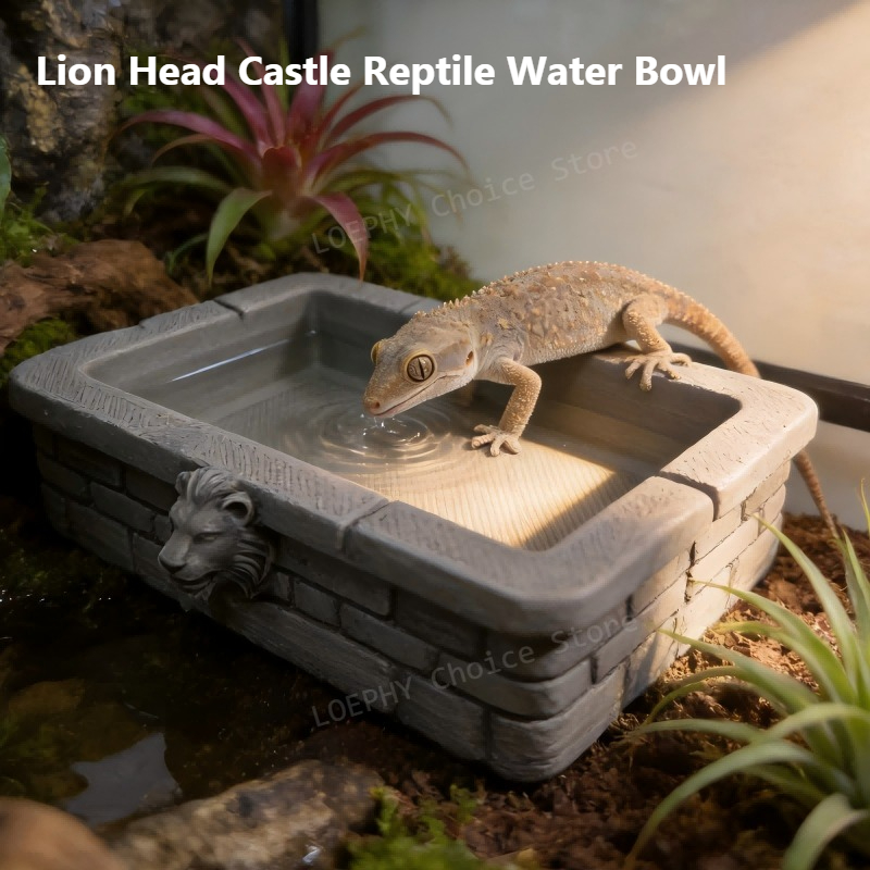 Castle Reptile Water Bowl Lion - Water Dish Reptile บทวิจารณ์และราคา