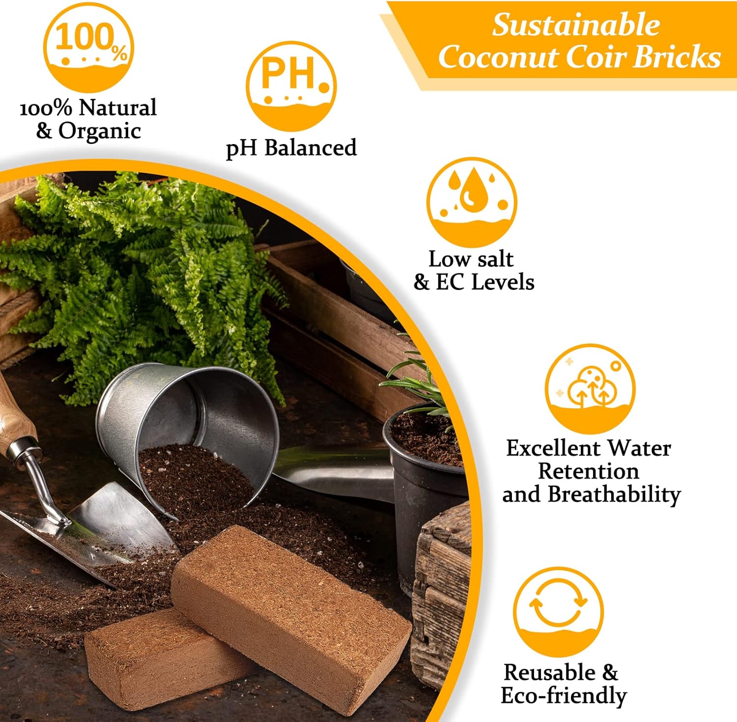 2pcs Organic Coco Coir Bricks  - Substrate Coconut Fiber บทวิจารณ์และราคา