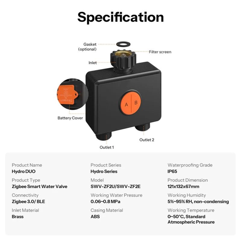 AB66-IP65 Rated Zigbee 3.0 Hyd - Timer Dual Outlet บทวิจารณ์และราคา