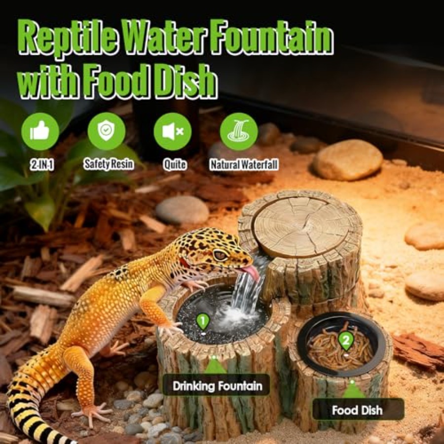 2 in 1 Reptile Water Fountain  - Water Dish Reptile บทวิจารณ์และราคา