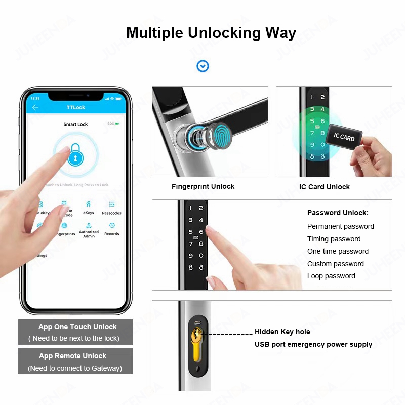 TTLock App Smart Aluminum Door - Glass Door Hinge บทวิจารณ์และราคา